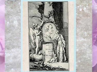 D’après un buste de Montesquieu, ovale sur pyramide et figures allégoriques, estampe, 1755, Recueil, collection Michel Hennin, XVIIIe siècle. (Marsailly/Blogostelle)