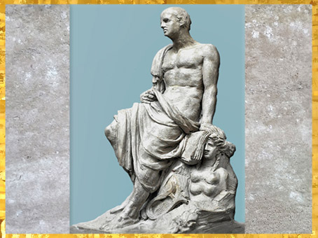 D’après Jean-Jacques Rousseau, assis à l'antique, terre cuite, auteur anonyme, 1791, France, XVIIIe siècle, (Marsailly/Blogostelle)