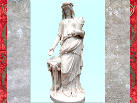 D’après une Vestale, de Claude Michel dit Clodion, marbre, 1770, XVIIIe siècle, France, style Néoclassique. (Marsailly/Blogostelle) 