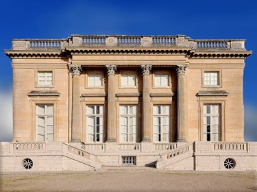 D’après le Petit Trianon, château de Versailles, architecte Ange-Jacques Gabriel, 1768, Louis XV pour Madame de Pompadour, France, XVIIIe siècle. (Marsailly/Blogostelle)