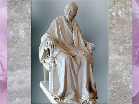 D’après Voltaire âgé, de Jean-Antoine Houdon, statue en marbre, 1781 apjc, France, XVIIIe siècle. (Marsailly/Blogostelle)