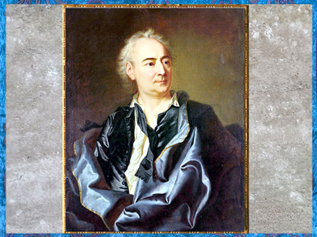 D'après un portrait de Denis Diderot, en robe de chambre, de Louis-Michel Van Loo, vers 1770, Paris, France, XVIIIe siècle. (Marsailly/Blogostelle)