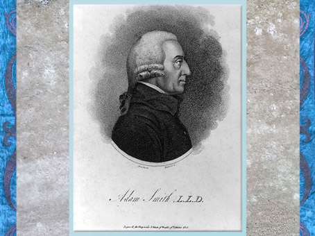 D’après un portrait d'Adam Smith XVIIIe siècle, gravure au pointillé de MacKenzie, pour l'édition Chapman de Richesse des Nations,1805. (Marsailly/Blogostelle)