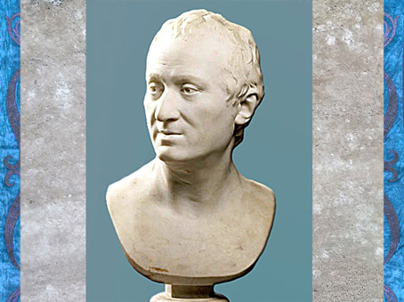 D’après Denis Diderot, de Jean Antoine Houdon, marbre, daté 1775, selon le buste en terre cuite du Salon de 1771, France, XVIIIe siècle.  (Marsailly/Blogostelle)