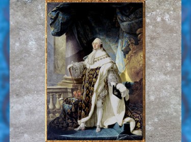 D’après Louis XVI en habit de sacre, de Antoine-François Callet, huile sur toile, 1775, Versailles, France, XVIIIe siècle. (Marsailly/Blogostelle)