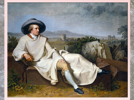 D’après Goethe dans la campagne romaine, de Johann Heinrich Wilhelm Tischbein, 1787, huile sur toile, Allemagne, style néoclassique, XVIIIe siècle. (Marsailly/Blogostelle)
