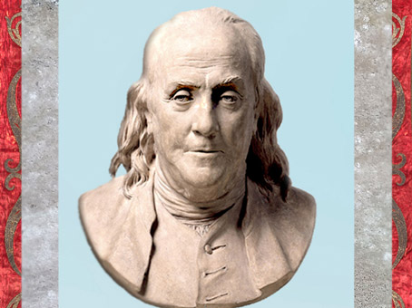D’après Benjamin Franklin, de Jean-Antoine Houdon, 1778, buste en terre cuite, France, XVIIIe siècle. (Marsailly/Blogostelle)