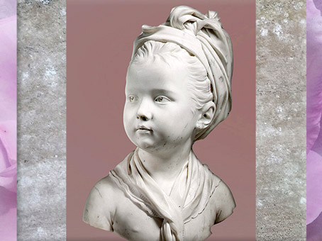 D’après Louise Brongniart, de Jean-Antoine Houdon, 1779, marbre, fille de l'architecte Brongniart, terre cuite, Salon de 1777, France, XVIIIe siècle. (Marsailly/Blogostelle)