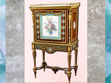 D’après un cabinet-secrétaire, avec porcelaine de Sèvres, Adam Weisweiler, 1787, Paris, France, XVIIIe siècle, Néoclassique. (Marsailly/Blogostelle) 