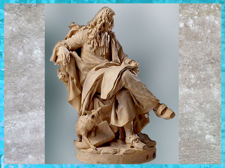 D’après Jean de La Fontaine, de Pierre Julien,1784, terre cuite, série des Grands Hommes de la France, manufacture de Sèvres, XVIIIe siècle. (Marsailly/Blogostelle)