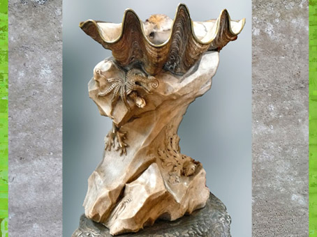 D’après un bénitier, de Jean-Baptiste Pigalle, église Saint-Sulpice, Paris, France, XVIIIe siècle, style Rocaille. (Marsailly/Blogostelle)