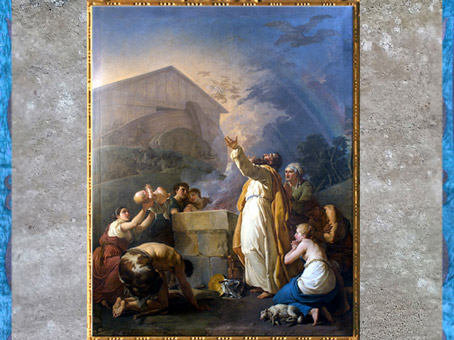 D’après Le Sacrifice de Noé, de Jean-Hugues Taraval, 1783, huile sur toile, direction des Bâtiments du Roi, église Sainte-Croix-des-Arméniens, Paris, France, XVIIIe siècle. (Marsailly/Blogostelle)