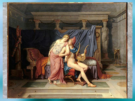 D'après Les Amours de Paris et Hélène, de Jacques-Louis David, 1788, huile sur toile, France, XVIIIe siècle, Néoclassique. (Marsailly/Blogostelle)