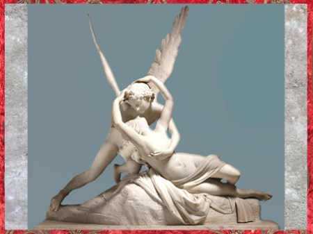 D’après Psyché ranimée par le baiser de Éros, du sculpteur Antonio Canova, 1793, marbre, XVIIIe siècle, Néoclassique. (Marsailly/Blogostelle)