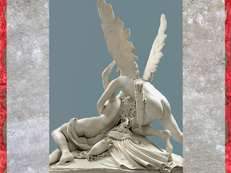 D’après Psyché ranimée par le baiser d’Éros, dos, d’Antonio Canova, 1793, marbre, XVIIIe siècle, Néoclassique. (Marsailly/Blogostelle)