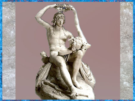 D’après Vénus couronnant Adonis, d’Antonio Canova, modèle en plâtre, XVIIIe siècle, Néoclassique. (Marsailly/Blogostelle)