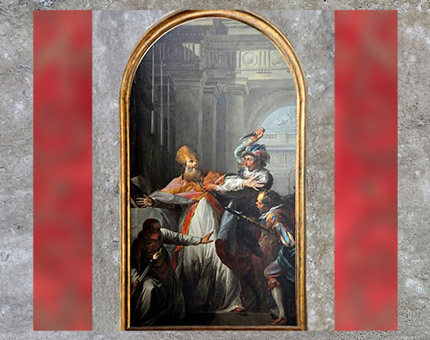 D’après Le Meurtre de saint Thomas Beckett, de Jean-Baptiste Marie Pierre, 1748, huile sur toile, église Notre-Dame-de-Bercy, Paris, France, XVIIIe siècle. (Marsailly/Blogostelle)