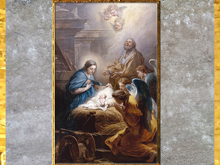 D’après L'adoration des anges ou La Nativité, de Carle Van Loo, 1751, huile sur toile, église Saint-Sulpice, Paris, France, XVIIIe siècle. (Marsailly/Blogostelle) 