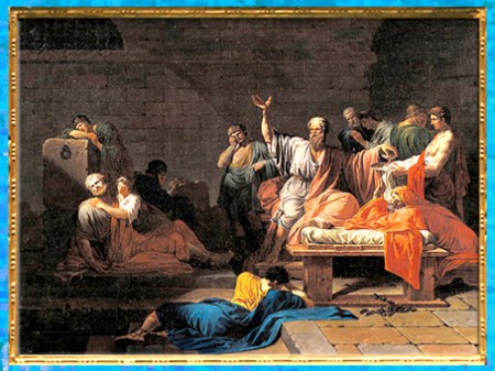 D’après La Mort de Socrate, de Jean François Pierre Peyron, vers 1787, XVIIIe siècle, Néoclassique. (Marsailly/Blogostelle)