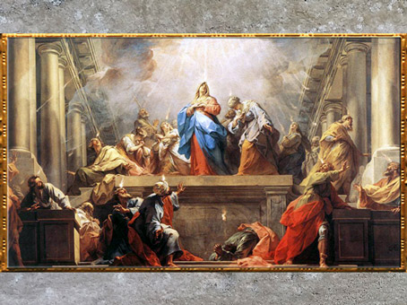 D’après La Pentecôte, de Jean Restout, 1732, pour le réfectoire de l'abbaye de Saint-Denis, Paris, France, XVIIIe siècle. (Marsailly/Blogostelle)