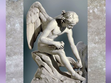 D’après Cupidon assis au bord de la mer et les colombes de Vénus, de Louis-Claude Vassé, 1755, marbre, France, XVIIIe siècle, Néoclassique. (Marsailly/Blogostelle)