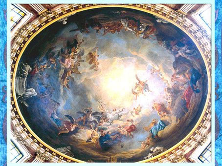 D’après L'Assomption, coupole de la chapelle de la Vierge, de Jean-Baptiste Pierre, 1756, l’église Saint-Roch, France, XVIIIe siècle. (Marsailly/Blogostelle)