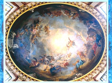 D’après L'Assomption, coupole de la chapelle de la Vierge, de Jean-Baptiste Pierre, 1756, l’église Saint-Roch, France, XVIIIe siècle. (Marsailly/Blogostelle)