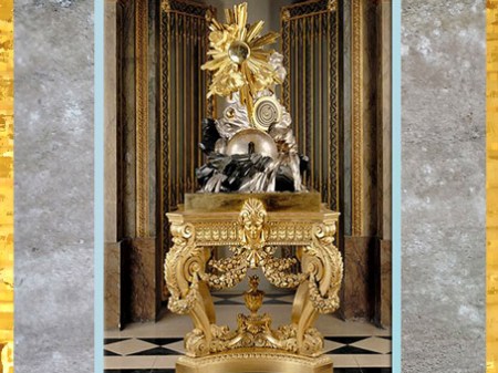 D’après La Pendule de la création du monde, de François-Thomas Germain, 1754, bois, bronze argenté et doré, époque Louis XV, Versailles, XVIIIe siècle. (Marsailly/Blogostelle)