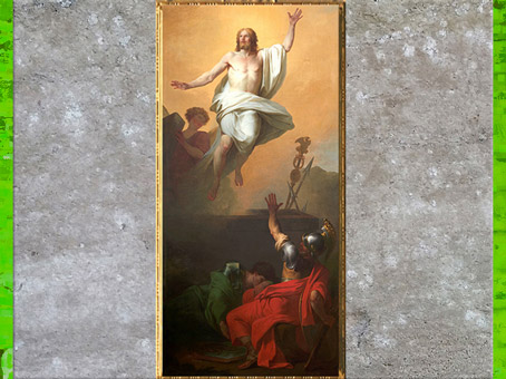 D’après La Résurrection du Christ, de Pierre Peyron, 1784, huile sur toile, église Saint-Louis-en-L’Île, Paris, France, XVIIIe siècle. (Marsailly/Blogostelle)