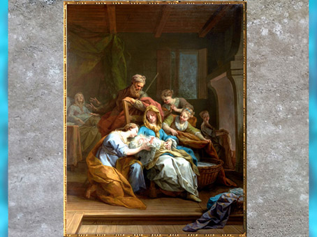 D’après La Naissance de la Vierge, de Jean Restout, 1744, huile sur toile, église Saint-Honoré-d’Eylau, Paris, France, XVIIIe siècle. (Marsailly/Blogostelle)