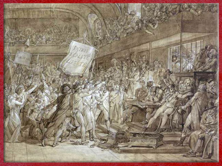D’après la Journée du 10 août 1792, Patrie-Egalité-Liberté, de François Gérard, 1794, dessin, plume, encre, lavis et rehauts de gouache, France, XVIIIe siècle. (Marsailly/Blogostelle)