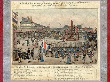 D’après l’Exécution de Robespierre et de ses complices, auteur anonyme, estampe, 1794, France, XVIIIe siècle. (Marsailly/Blogostelle)