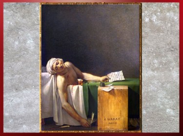 D'après La Mort de Marat, de Jacques-Louis David, 1793, huile sur toile, France, XVIIIe siècle, Néoclassique. (Marsailly/Blogostelle)