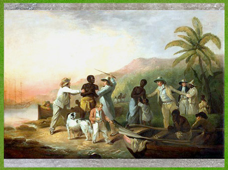 D’après une scène d'esclavagisme, de George Morland, 1789, huile sur toile, Angleterre, XVIIIe siècle. (Marsailly/Blogostelle)