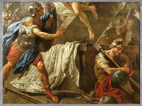 D'après La Résurrection du Christ, de Louis Jean François Lagrenée, 1761, huile sur toile, détail, France, XVIIIe siècle. (Marsailly/Blogostelle)