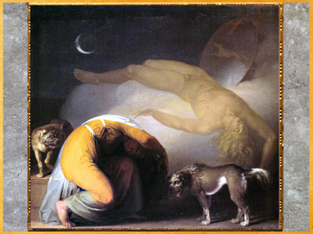 D’après Le Fantôme de Culmin apparaissant à sa mère, de Nicolaï Abraham Abildgaard, vers 1794, huile sur toile, fin XVIIIe siècle. (Marsailly/Blogostelle)