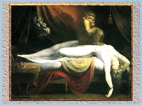 D’après Le cauchemar, troll, de Johann Heinrich Füssli,1781, huile sur toile, fin XVIIIe siècle. (Marsailly/Blogostelle)