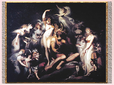 D’après Titania, reine des fées, et Bottom à tête d’âne, de Johann Heinrich Füssli, vers 1790, huile sur toile, fin XVIIIe siècle. (Marsailly/Blogostelle)