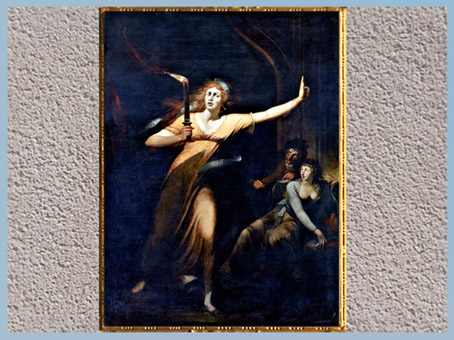 D’après Lady Macbeth somnambule, de Johann Heinrich Füssli, exposé en 1784, à Londres, huile sur toile, fin XVIIIe siècle. (Marsailly/Blogostelle)