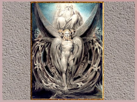 D’après The Whirlwind Ezekiel’s Vision of the Cherubim and Eyed Wheels, de William Blake, vers 1803-1805, plume, encre, aquarelle, début XIXe siècle. (Marsailly/Blogostelle