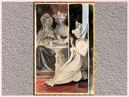 D’après La Débutante, de Johann Heinrich Füssli, crayon, encre, aquarelle, 1807, début XIXe siècle. (Marsailly/Blogostelle)