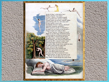 D’après Night the First (Première Nuit), de William Blake, 1795-1797, Night Thoughts d’Edward Young, plume, encre, aquarelle, fin XVIIIe siècle. (Marsailly/Blogostelle)