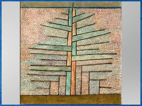 D’après Paul Klee, Pin, huile et sable sur carton, 1932. (Marsailly/Blogostelle)