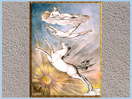 D'après As If An Angel Dropped Down From the Clouds, de William Blake, 1809, plume, encre, aquarelle, début XIXe siècle. (Marsailly/Blogostelle)