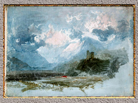 D’après Dolbadarn Castle, William Turner, vers 1799-1800, étude en couleur, crayon et aquarelle, XIXe siècle. (Marsailly/Blogostelle) 