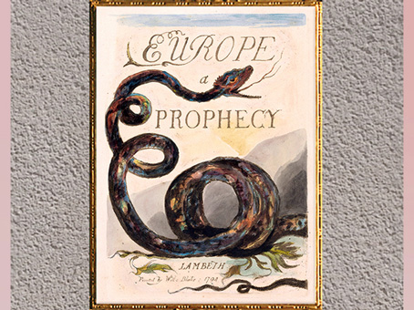 D'après Europe a Prophecy, titre, de William Blake, 1794, gravure, encre, aquarelle, fin XVIIIe siècle. (Marsailly/Blogostelle)