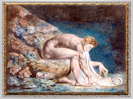 D’après Isaac Newton, de William Blake, 1795-1805, plume, encre et aquarelle, fin XVIIIe-XIXe siècle. (Marsailly/Blogostelle)