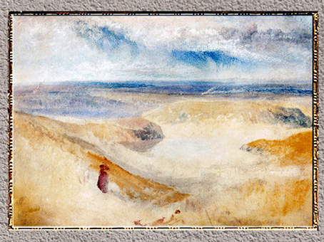 D’après A Yorkshire River, William Turner, 1827, aquarelle papier vélin, XIXe siècle. (Marsailly/Blogostelle)