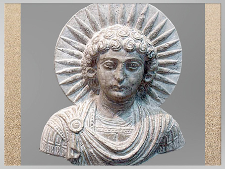 D'après Malakbêl, Messager de Baal ou Ange de Bêl, linteau aux aigles, temple de Baal, antique Palmyre, Syrie. (Marsailly/Blogostelle)