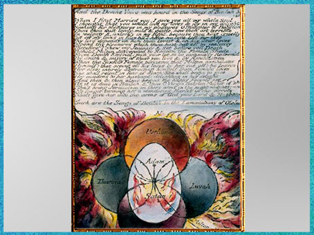 D'après The Divine Voice, manuscrit Vala dit Les Quatre Zoas, de William Blake, 1796-1807, eau-forte, plate 34, début XIXe siècle. (Marsailly/Blogostelle) 